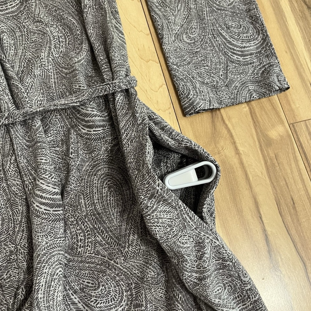 Garnett Hill Cotton Tencel Dressing Gown Lounge Wrap Robe Pockets Women's Sz XS - Picture 6 of 7